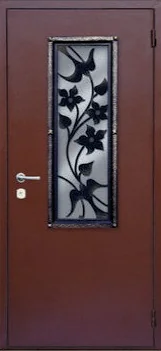 Декоративная отделка из художественной ковки на входной двери (137)