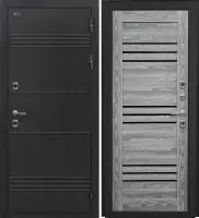 Входная дверь Дорстон Терморазрыв (Д-5 Букле черный/СБ-31 Ривьера грей Черный лакобель)