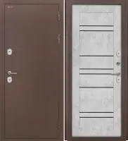 Входная дверь Дорстон Терморазрыв (Антик медный/СБ-30 Бетон снежный Черный лакобель)