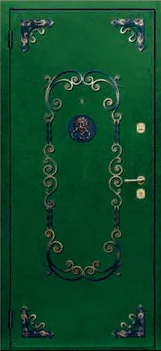 Декоративная отделка из художественной ковки на входной двери (42)