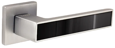 Ручка дверная Антверпен Матовый никель Черная вставка