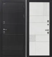 Входная дверь Дорстон Терморазрыв (Д-5 Букле черный/Ф-9 Лофт белый Глухое)
