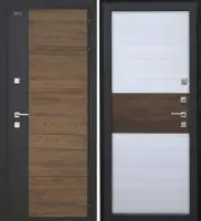 Входная дверь Дорстон Терморазрыв Inoplast (Р-01 Орех/гранит/Р-03 Ясень/орех Глухое (инопласт 6мм))