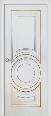Межкомнатная дверь Carda Н-20 Эмалит белый с патиной золото