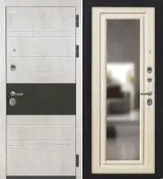 Входная дверь VIDARI (ВС-1 Бетон светлый/ФЗ-4 Кремовая лиственница Зеркало)