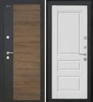 Входная дверь Дорстон Терморазрыв Inoplast (Р-01 Орех/гранит/Ф-11 Софт белый Глухое)