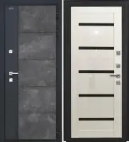 Входная дверь Дорстон Терморазрыв Inoplast (Р-01 бетон/КС-1 Глянец Черный лакобель)