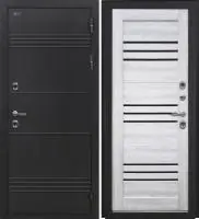 Входная дверь Дорстон Терморазрыв (Д-5 Букле черный/СБ-31 Ривьера айс Черный лакобель)