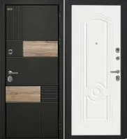 Входная дверь Дорстон BERLIN (ВС-2 Лофт черный/Ф-6 Белый ясень Глухое)