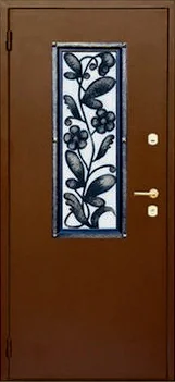 Декоративная отделка из художественной ковки на входной двери (17)