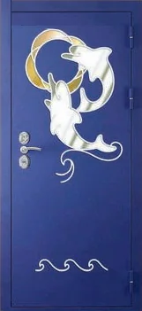 Декоративная отделка из художественной ковки на входной двери (82)