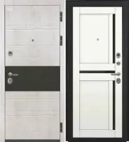 Входная дверь VIDARI (ВС-1 Бетон светлый/КС-1 Арктик Черный лакобель)