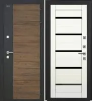 Входная дверь Дорстон Терморазрыв Inoplast (Р-01 Орех/гранит/СБ-1 Белый бланко Черный лакобель)