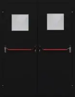 Двупольная входная дверь со стеклом противопожарная ДП3018