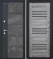 Входная дверь Дорстон Терморазрыв Inoplast (Р-01 бетон/СБ-31 Ривьера грей Черный лакобель)