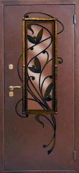Декоративная отделка из художественной ковки на входной двери (135)