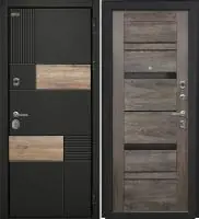 Входная дверь Дорстон BERLIN (ВС-2 Лофт черный/СБ-32 Шале мореный дуб Черный лакобель)
