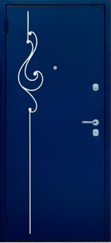 Декоративная отделка из художественной ковки на входной двери (33)