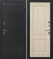 Входная дверь Дорстон Терморазрыв (Д-5 Букле черный/Ф-14 Кремовая лиственница Глухое)