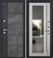 Входная дверь Дорстон Терморазрыв Inoplast (Р-01 бетон/ФЗ-3 Ривьера айс Царговая с зеркалом)