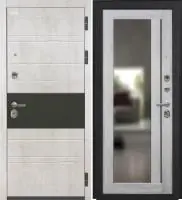 Входная дверь VIDARI (ВС-1 Бетон светлый/ФЗ-3 Ривьера айс Царговая с зеркалом)