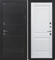 Входная дверь Дорстон Терморазрыв (Д-5 Букле черный/КС-10 Арктик Глухое)