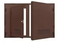 Противопожарные ворота с калиткой и ветиляцией №4