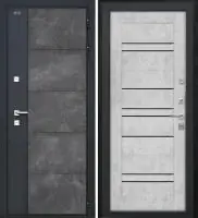 Входная дверь Дорстон Терморазрыв Inoplast Р-01 бетон/СБ-30 Бетон снежный Черный лакобель)