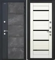 Входная дверь Дорстон Терморазрыв Inoplast (Р-01 бетон/СБ-1 Белый бланко Черный лакобель)