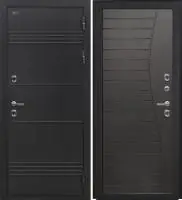Входная дверь Дорстон Терморазрыв (Д-5 Букле черный/Ф-16 Венге премиум Глухое)