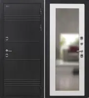 Входная дверь Дорстон Терморазрыв (Д-5 Букле черный/ФЗ-5 Арктик Зеркало)