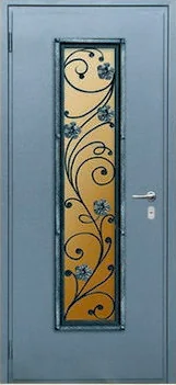 Декоративная отделка из художественной ковки на входной двери (56)