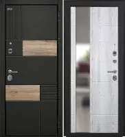 Входная дверь Дорстон BERLIN (ВС-2 Лофт черный/ФЗ-1 Ривьера Айс Зеркало с фацетом)