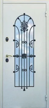 Декоративная отделка из художественной ковки на входной двери (68)