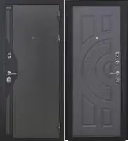 Входная дверь VERSO (Букле серый/муар черный накладной элемент/Ф-4 Венге Глухое)