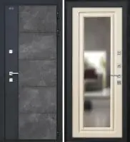 Входная дверь Дорстон Терморазрыв Inoplast (Р-01 бетон/ФЗ-4 Кремовая лиственница Зеркало)