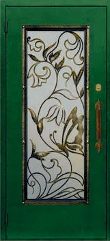 Декоративная отделка из художественной ковки на входной двери (31)