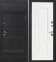 Входная дверь Дорстон Терморазрыв (Д-5 Букле черный/Ф-6 Белый ясень Глухое)