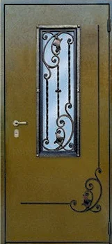 Декоративная отделка из художественной ковки на входной двери (53)