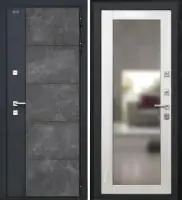 Входная дверь Дорстон Терморазрыв Inoplast (Р-01 бетон/ФЗ-5 Глянец Зеркало)