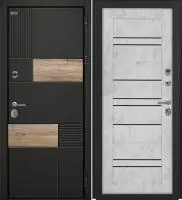 Входная дверь Дорстон BERLIN (ВС-2 Лофт черный/СБ-30 Бетон снежный Черный лакобель)