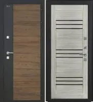 Входная дверь Дорстон Терморазрыв Inoplast (Р-01 Орех/гранит/СБ-31 Грей Черный лакобель)