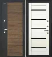 Входная дверь Дорстон Терморазрыв Inoplast (Р-01 Орех/гранит/КС-1 Арктик Черный лакобель)