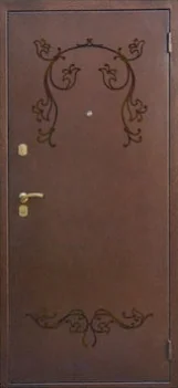 Декоративная отделка из художественной ковки на входной двери (86)