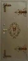 Декоративная отделка из художественной ковки на входной двери (122)
