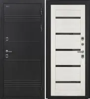 Входная дверь Дорстон Терморазрыв (Д-5 Букле черный/СБ-1 Эшвайт Черный лакобель)