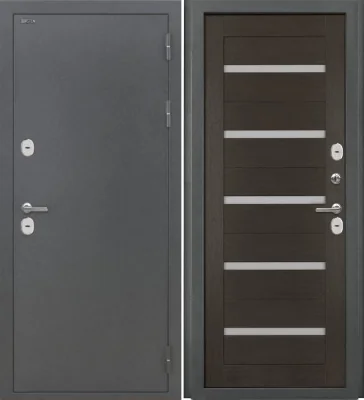 Входная дверь Дорстон Терморазрыв (Антик серебро/СБ-1 Орех рифленый Матовое)