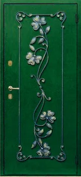 Декоративная отделка из художественной ковки на входной двери (9)
