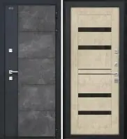 Входная дверь Дорстон Терморазрыв Inoplast (Р-01 бетон/СБ-26 Бетон бежевый Черный лакобель)