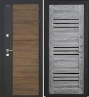 Входная дверь Дорстон Терморазрыв Inoplast (Р-01 Орех/гранит/СБ-31 Ривьера грей Черный лакобель)